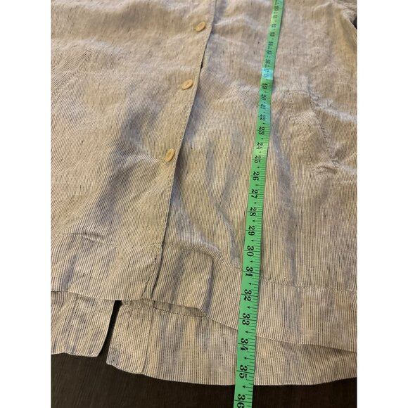 Eileen Fisher Natural Linen Trench Coat - Picture 3 of 6